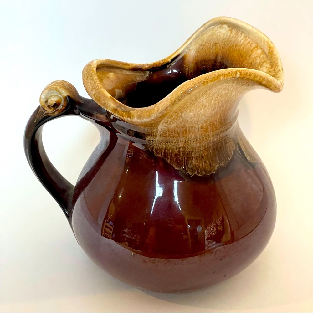 McCoy Vintage Brown Drip Glaze Water/ Pitcher/Vase No Crack’s No Chips